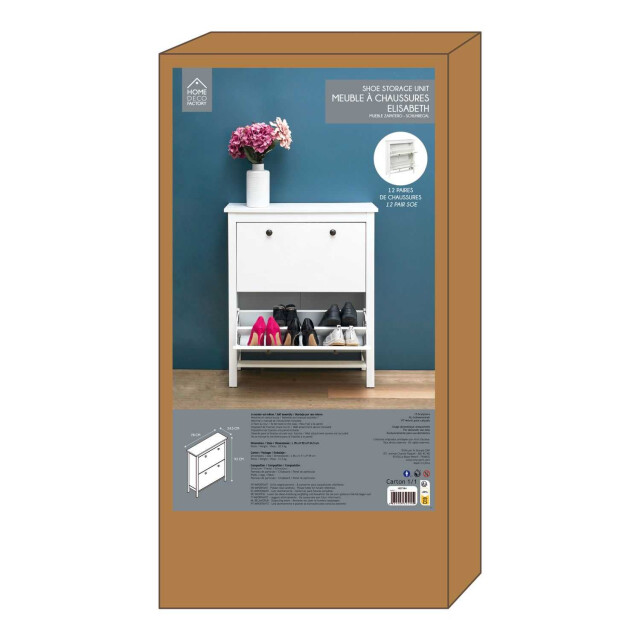 Home Deco Factory Schoenenkast 2 lades schoenen klepkast voor 12 paar - 3047849 large