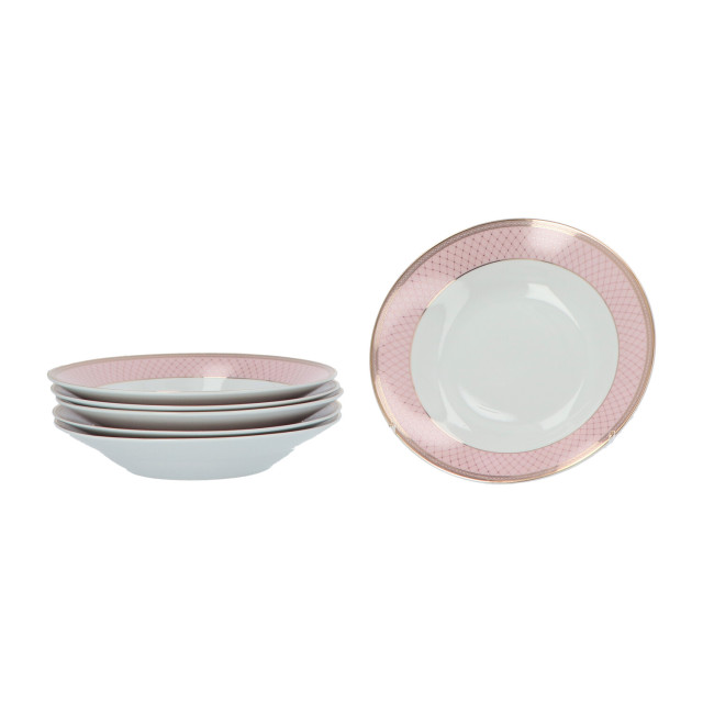 4goodz Servies-set leana 6-persoons 30 delig wit porselein met roze en 3031279 large