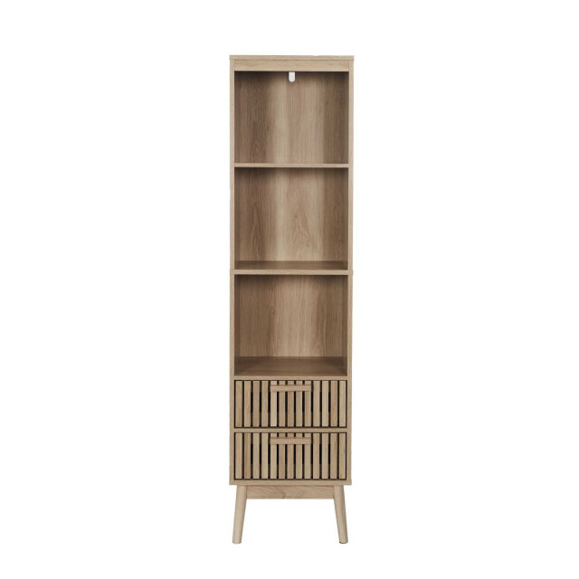 Home Deco Factory Badkamerkast klaus kolomkast hoog met panelen design 30x40x160 cm bruin 3048984 large