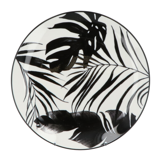 Secret de Gourmet Porseleinen serviesset palm zwart 6 persoons 18-delig 3047534 large