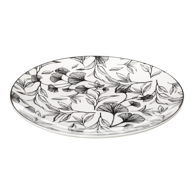 Secret de Gourmet Set 6 stuks porseleinen ontbijtborden/dessertborden ginko 20 cm 3047717 large