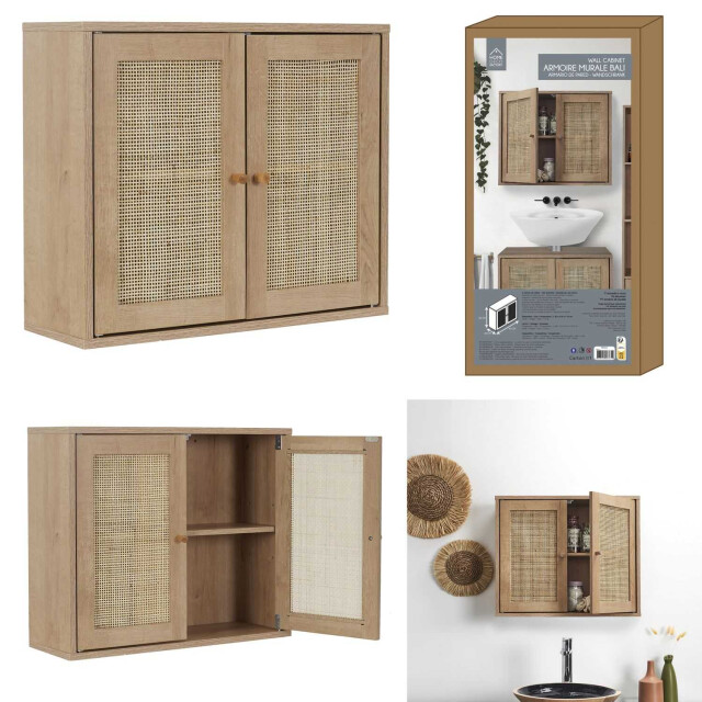 Home Deco Factory Hangkastje bali rattan wand badkamerkast hangend met rattan - 3056988 large