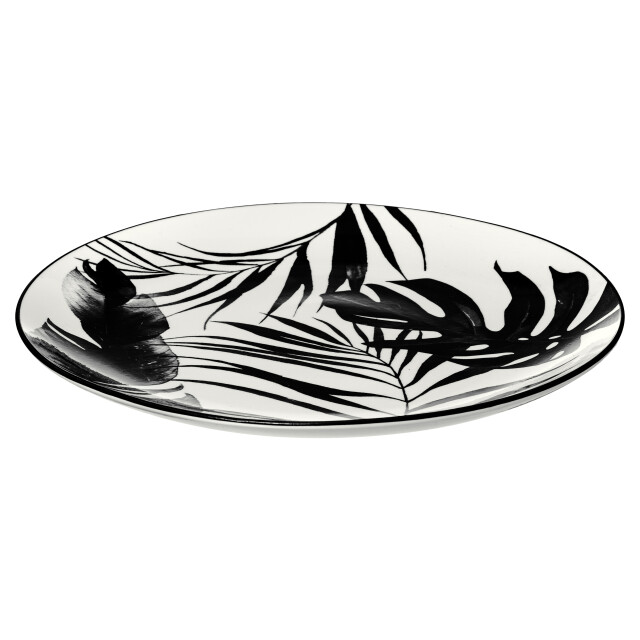 Secret de Gourmet Porseleinen serviesset palm zwart 6 persoons 18-delig 3047534 large