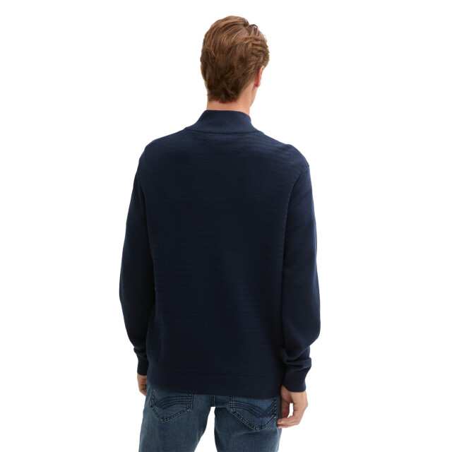 Tom Tailor Structure mis knit troyer navy 5219.37.0288 large