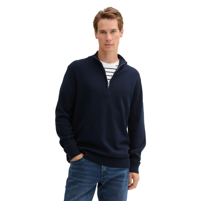 Tom Tailor Structure mis knit troyer navy 5219.37.0288 large
