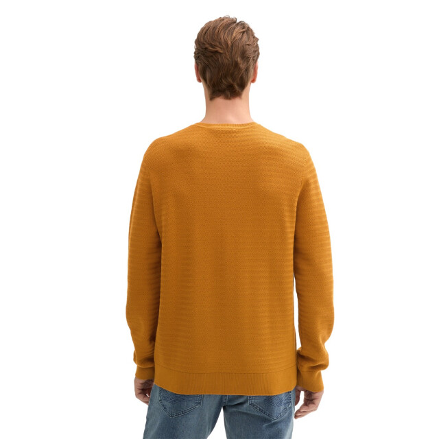 Tom Tailor Structure crewneck knit oker 5219.14.0020 large