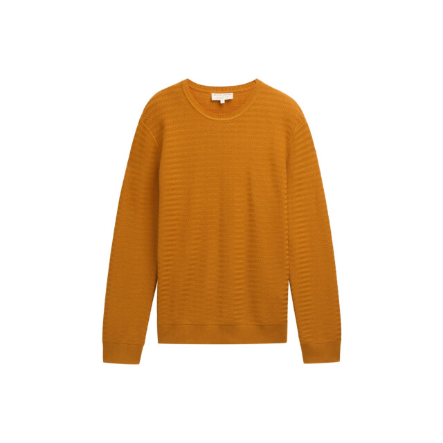 Tom Tailor Structure crewneck knit oker 5219.14.0020 large