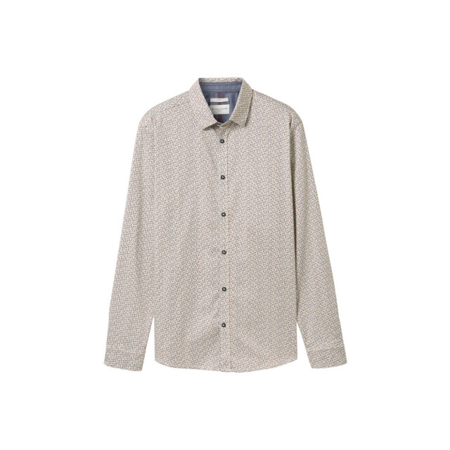 Tom Tailor Printed stretch shirt ecru dessin 5309.08.0063 large