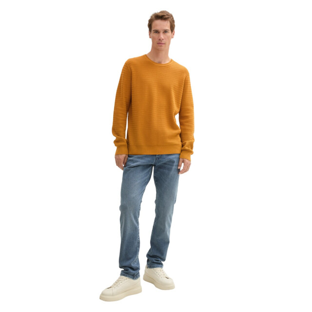 Tom Tailor Structure crewneck knit oker 5219.14.0020 large