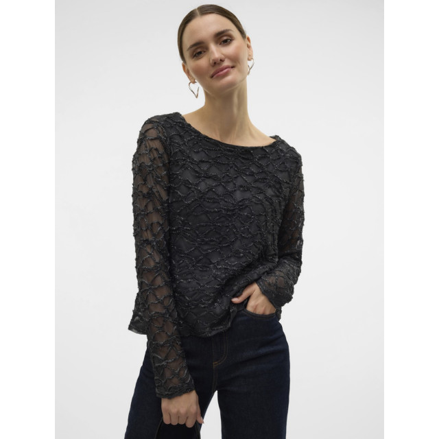 Vero Moda Vmelga ls short boatneck glitter to antraciet 4389.85.0003 large