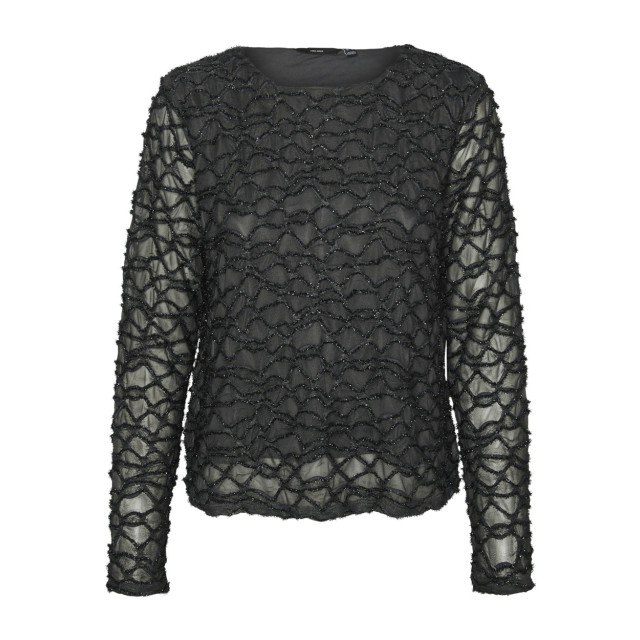 Vero Moda Vmelga ls short boatneck glitter to antraciet 4389.85.0003 large