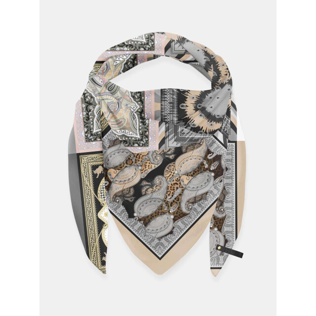 Mucho Gusto ® sjaal st. tropez grijs zwart luipaard MUCHO GUSTO® Sjaal St. Tropez Grijs Zwart Luipaard large