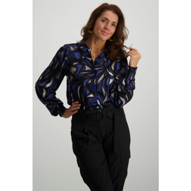 KAFFE Kaforrest blouse 10508961-/grey 10508961-blue/grey large