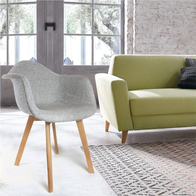 Home Deco Factory Eetkamerstoelen set van 2 stuks met armleuning kuipstoel vilt - 3048940 large