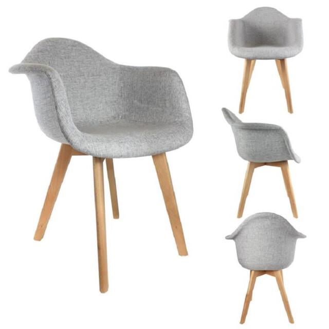 Home Deco Factory Eetkamerstoelen set van 2 stuks met armleuning kuipstoel vilt - 3048940 large