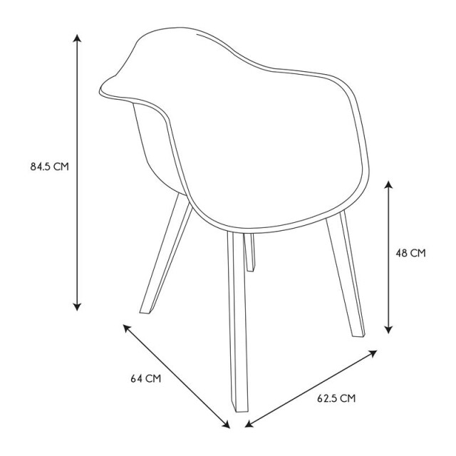 Home Deco Factory Eetkamerstoelen set van 2 stuks met armleuning kuipstoel vilt - 3048940 large