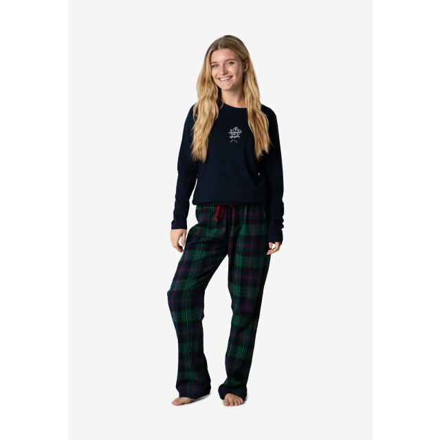 Happy Shorts Dames kerst pyjama set met print flanel geruit HS-1078-2 large