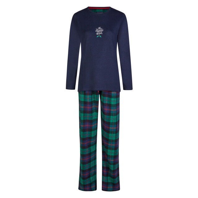 Happy Shorts Dames kerst pyjama set met print flanel geruit HS-1078-2 large