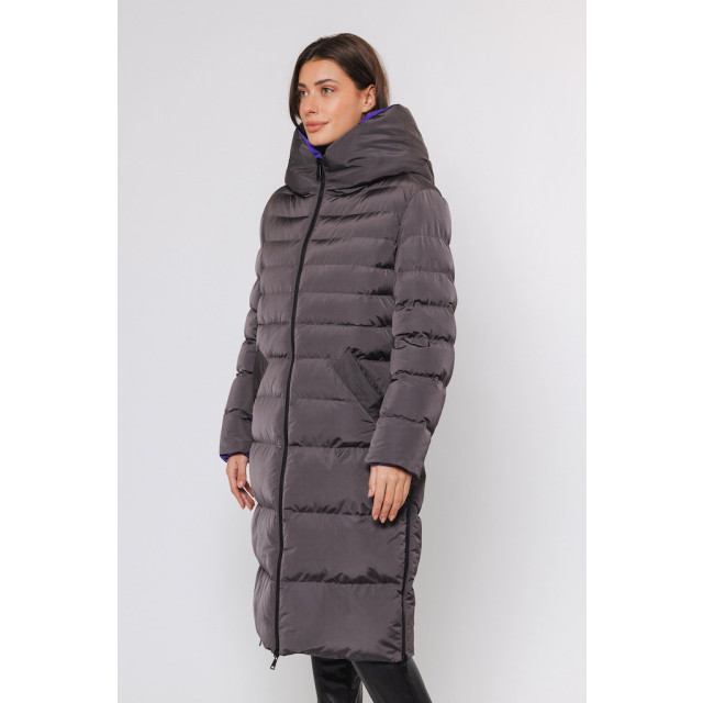 Rino & Pelle reversible long padded hooded coat keila.7002411 10677 graphite a 06111.970.0007 large