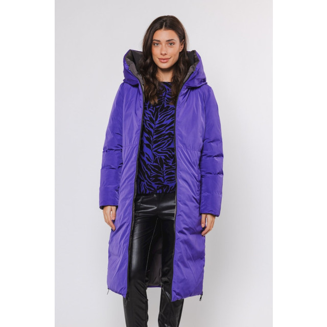 Rino & Pelle reversible long padded hooded coat keila.7002411 10677 graphite a 06111.970.0007 large