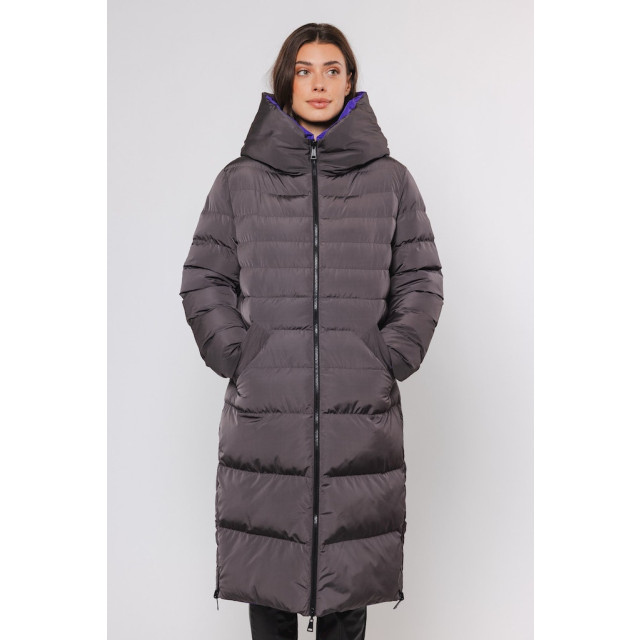 Rino & Pelle reversible long padded hooded coat keila.7002411 10677 graphite a 06111.970.0007 large