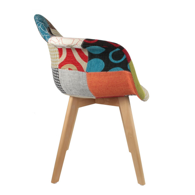4goodz Lund patchwork eetkamerstoelen set van 2 stuks armleuning - 3079795 large