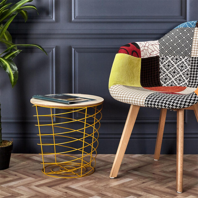4goodz Lund patchwork eetkamerstoelen set van 2 stuks armleuning - 3079795 large