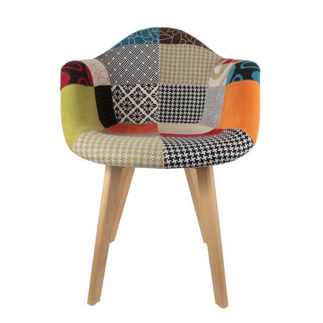 4goodz Lund patchwork eetkamerstoelen set van 2 stuks armleuning - 3079795 large