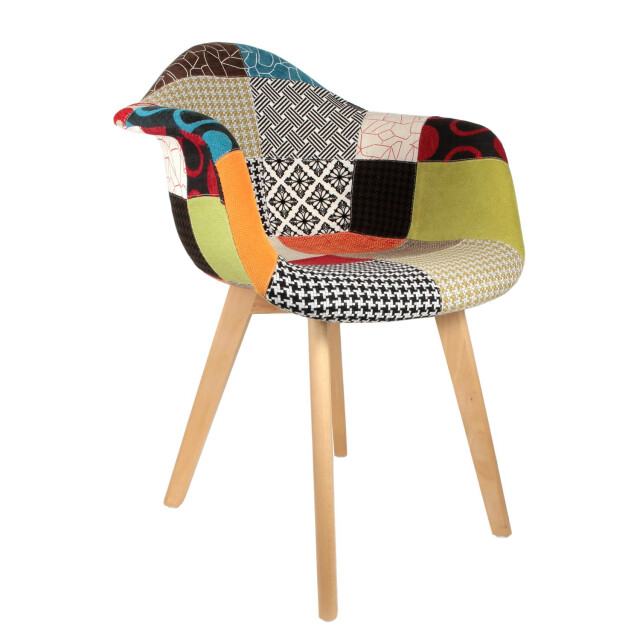 4goodz Lund patchwork eetkamerstoelen set van 2 stuks armleuning - 3079795 large