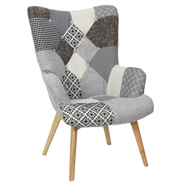 Home Deco Factory Comfortabel patchwork fauteuil met armleuning helsinki 3049011 large