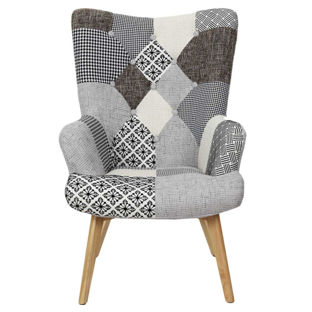 Home Deco Factory Comfortabel patchwork fauteuil met armleuning helsinki 3049011 large