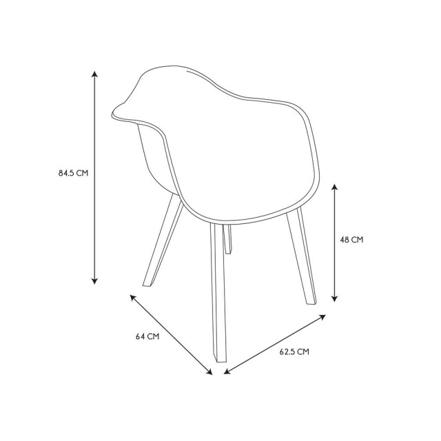 Home Deco Factory 4goodz 2 stuks eetkamerstoel met armleuning kuipstoel stof - 3035086 large