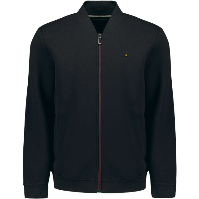 No Excess Sweater full zipper pique bomber black N1006-020 large