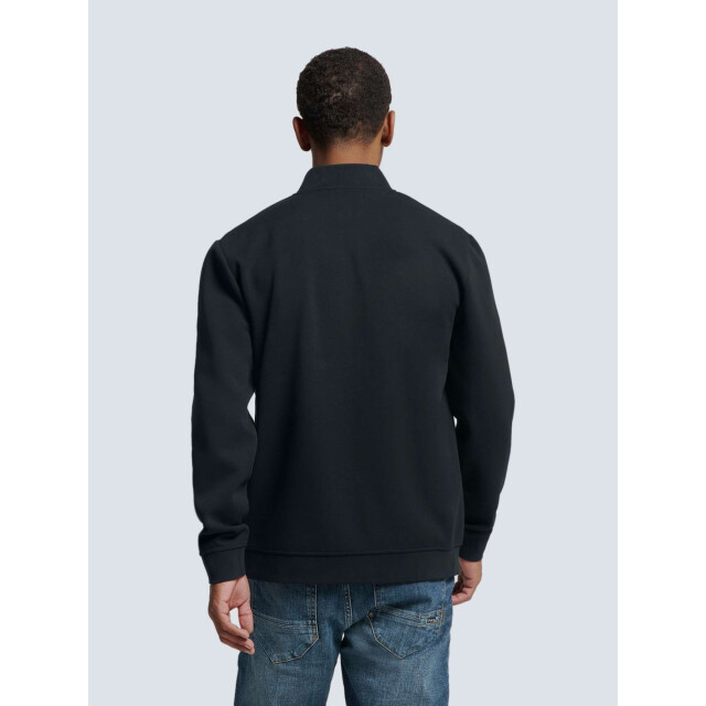 No Excess Sweater full zipper pique bomber black N1006-020 large