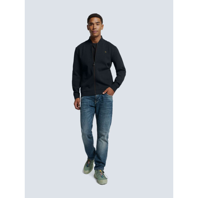 No Excess Sweater full zipper pique bomber black N1006-020 large
