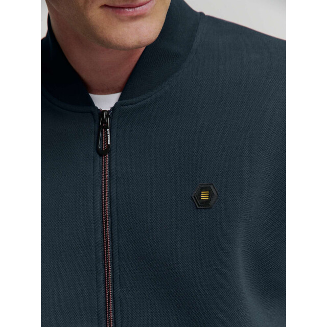 No Excess Sweater full zipper pique bomber night N1006-078 large