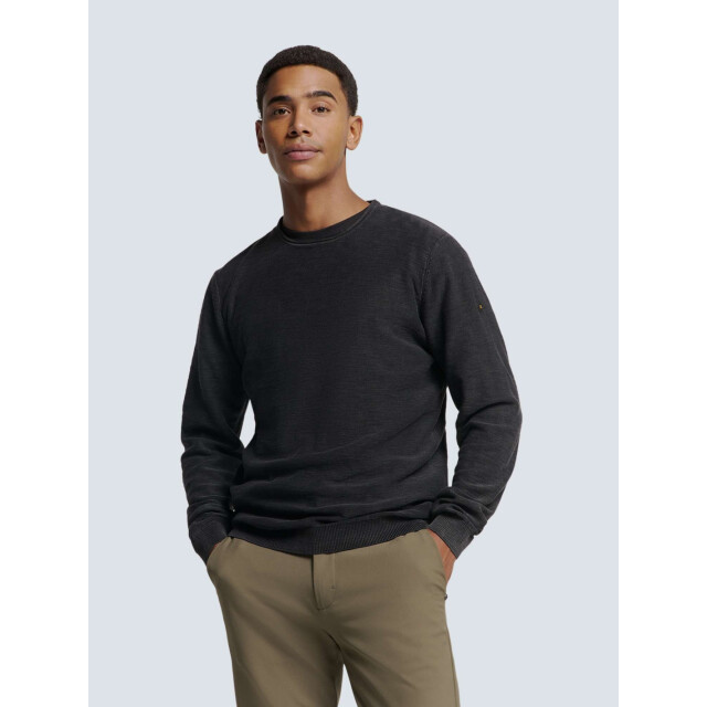 No Excess Pullover crewneck garment dyed + st black N2101-020 large