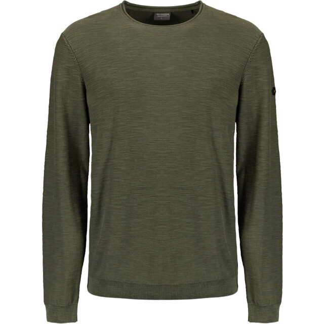 No Excess Pullover crewneck garment dyed + st dark moss N2101-186 large