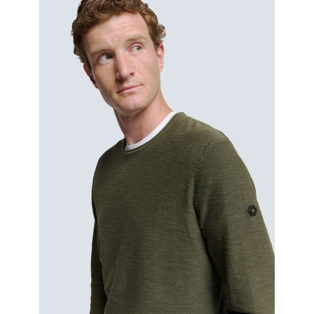 No Excess Pullover crewneck garment dyed + st dark moss N2101-186 large