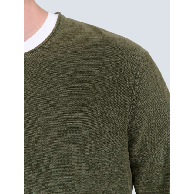 No Excess Pullover crewneck garment dyed + st dark moss N2101-186 large
