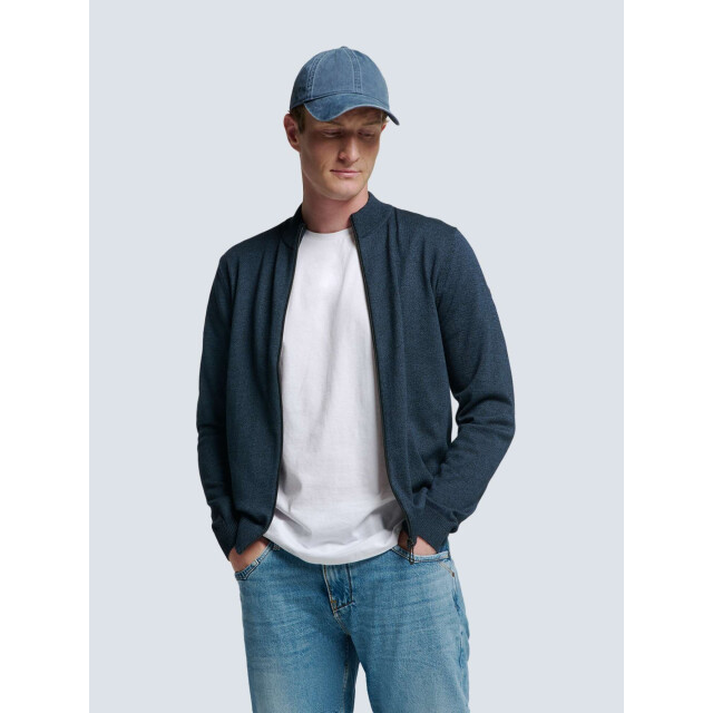 No Excess Cardigan 2 coloured melange navy N2154-037 large
