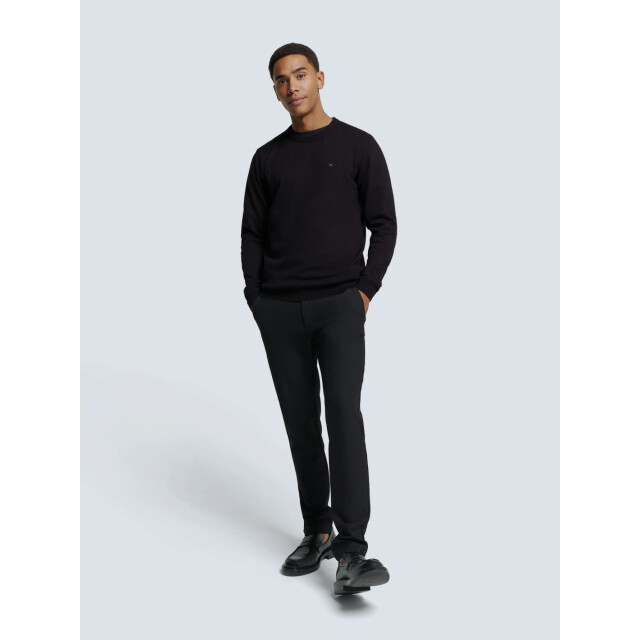 No Excess Pullover crewneck 2 coloured melang black N2180-020 large