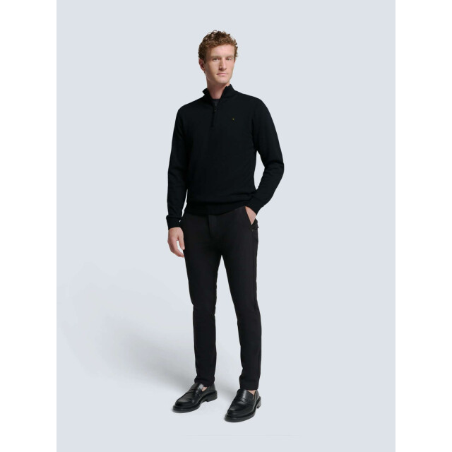 No Excess Pullover half zip 2 coloured melang black N2185-020 large