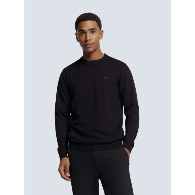 No Excess Pullover crewneck 2 coloured melang black N2180-020 large