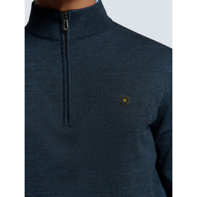 No Excess Pullover half zip 2 coloured melang navy N2185-037 large