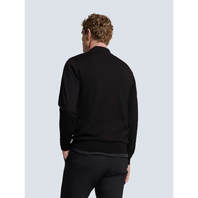No Excess Pullover half zip 2 coloured melang black N2185-020 large