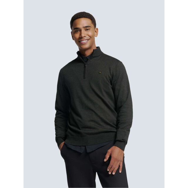 No Excess Pullover half zip 2 coloured melang dark grey N2185-023 large