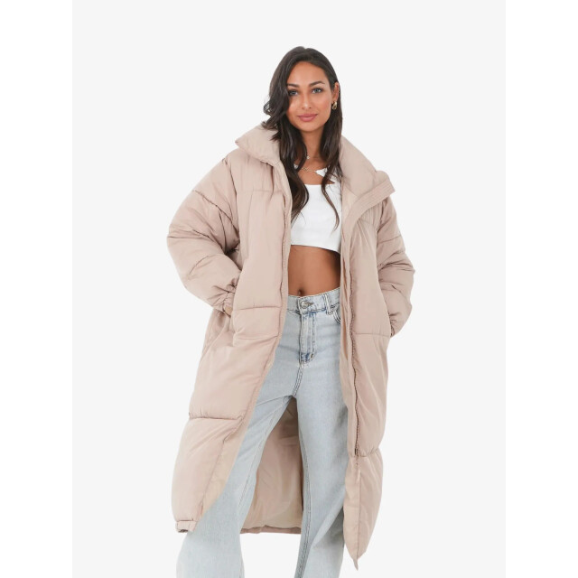 Sixth June Dames winterjas long puffer 32904-BEIG large