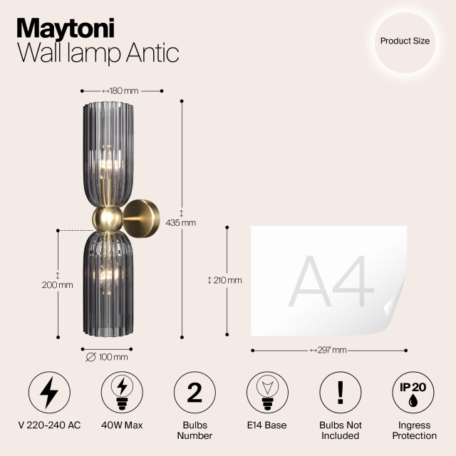 Maytoni wandlamp antic - Ø10 2993556 large