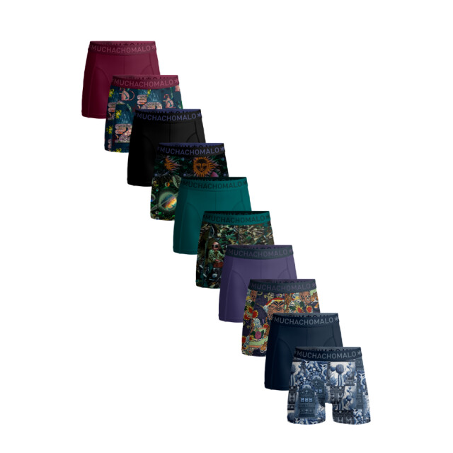 Muchachomalo Men 10-pack boxer short print/ print/purple/blu heren boxers Print/Purple/Blu/Men 10-Pack Boxer Short Print/ large